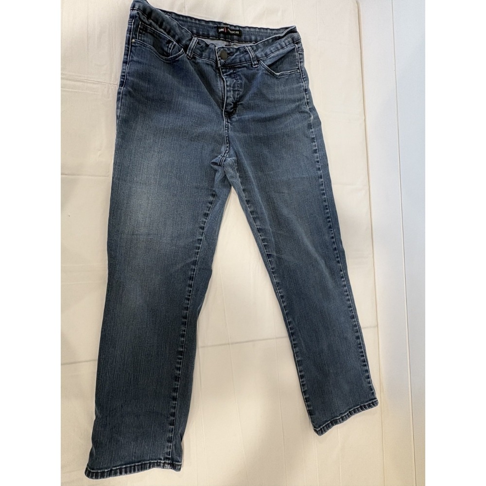 Lee Womens Straight Leg Jeans Size 12 Classic Fit High Rise Blue 30" Waist